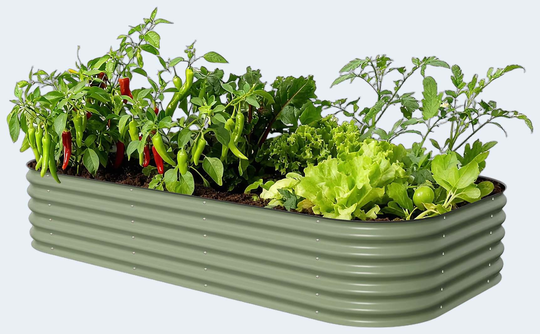 17" Tall 10 In 1 Jumbo Modular Metal Raised Garden Bed Kit
