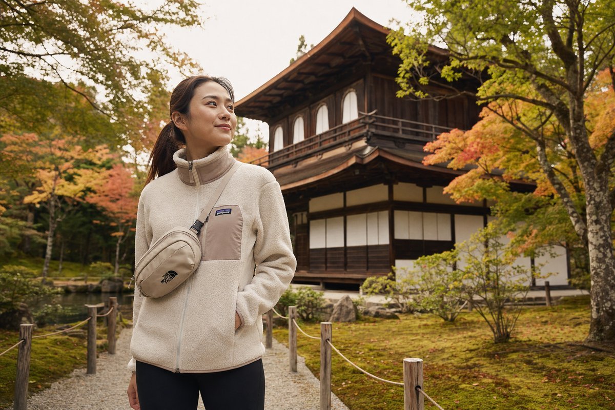 Traditional Japanese temple in Kyoto surrounded by gardens with early autumn foliage and fewer tourists