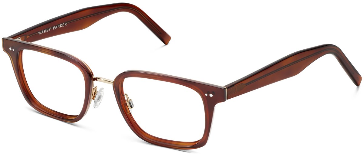 Warby Parker Zeke versatile everyday frames photographed at a slight angle to show the frame profile and temple detail